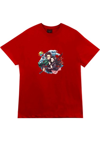 Damon Slayer Anime Baskılı Tshirt