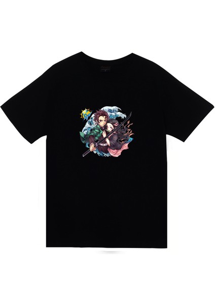 Damon Slayer Anime Baskılı Tshirt