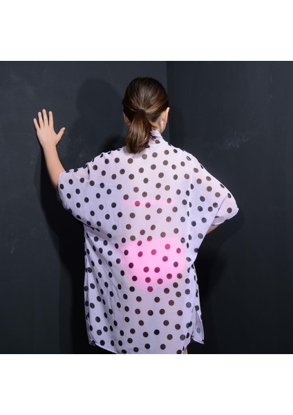 Paredora Mor Salkım Puantiyeli Anne Kız Kimono Pareo