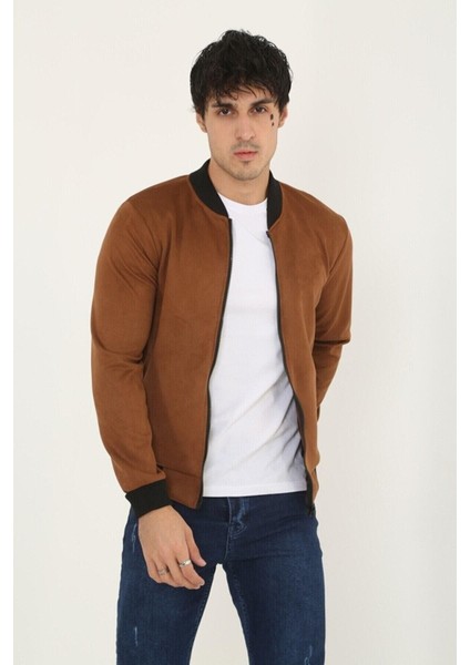 Erkek Dar Kesim Nubuk Süet Astarsız Likralı Su Itici Kolej Ceket