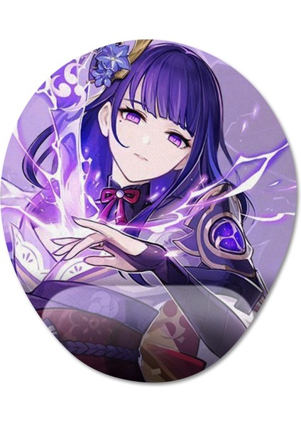 Genshin Impact - Raiden Bilek Destekli Mousepad Model - 1 Oval