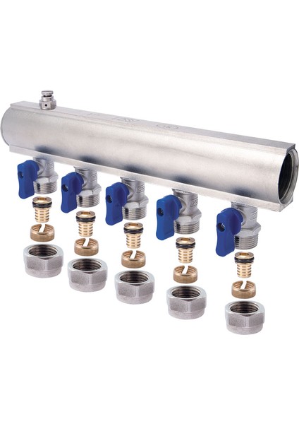1" 5 Ağızlı 17X2 Mini Vanalı Kollektör