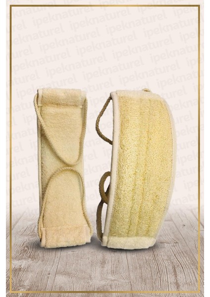 Ipek Naturel Kabak Lifi Kese Uzun Sırt Tipi Ipli Banyo Hamam Kesesi Krem