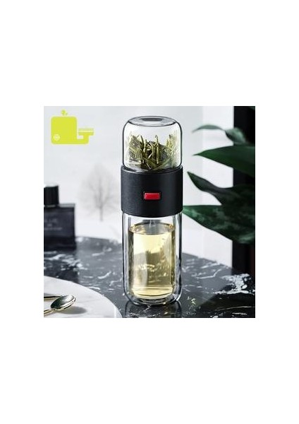 Cam Çay Demlik Su Şişesi Tumbler ile Çift Duvar 400 ml. Su Şişeleri (Yurt Dışından)