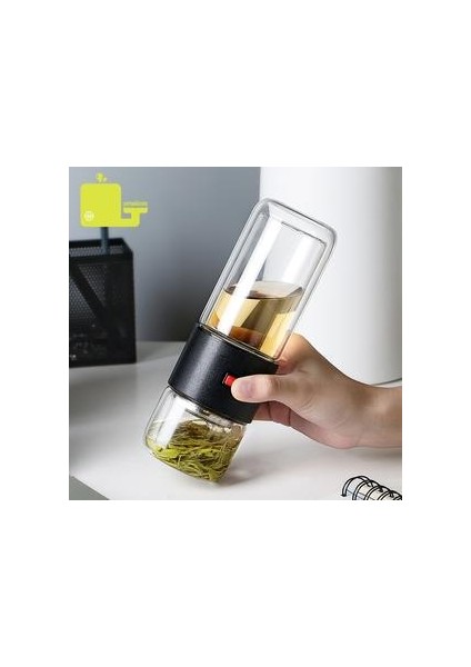 Cam Çay Demlik Su Şişesi Tumbler ile Çift Duvar 400 ml. Su Şişeleri (Yurt Dışından)