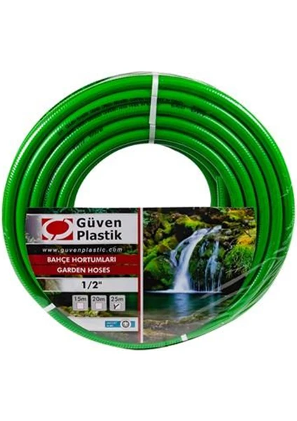 Güven Plastik 1/2" Market Tipi Çim Örgülü Bahçe Hortumu (25 Metre)