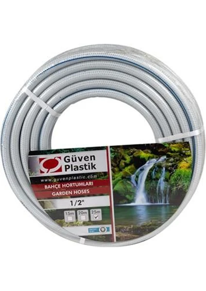 Güven Plastik 1/2"  Market Tipi Marin Örgülü Bahçe Hortumu (15 Metre)