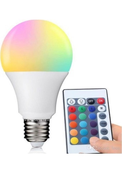 Uzaktan Kumandalı Rgb Led Ampul 9 Watt E27 Tasarruflu 16 Ton Işık