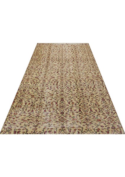 %100 Yün El Dokuma Eskitme Vintage Halı 152 x 265 cm 8735