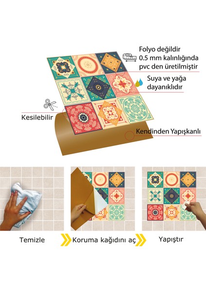 Kendinden Yapışkanlı Tokyo Desenli Pvc Karo 30X30 cm (4 Adet) 0,36 M2