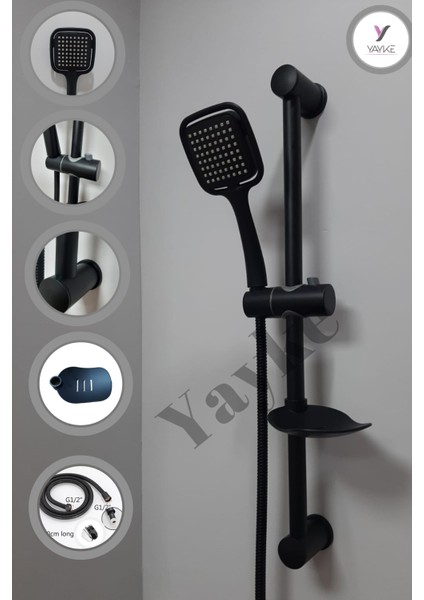 Mat Siyah Kardelen Sürgülü Duş Seti Banyo Duş Takımı fiyatları