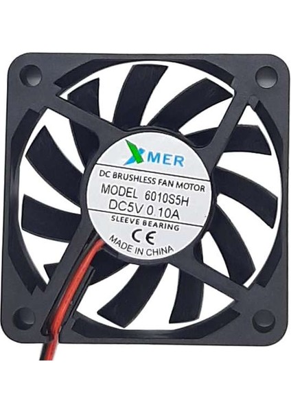 xmer 60x60x10mm 5V 0.10A 2 Kablolu Fan