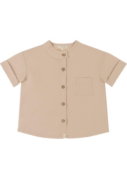 Organik Pamuk Kısa Kollu Çocuk Gömlek Bej Organik Pamuk fiyatları