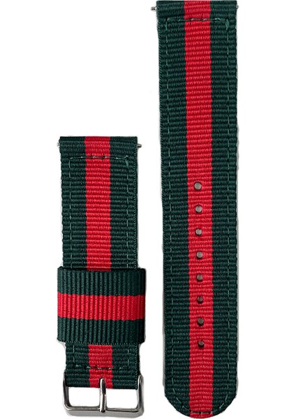Honor Watch Gs Pro Için Pantheon Şeritli Kordon Kayış Yeşil Kırmızı