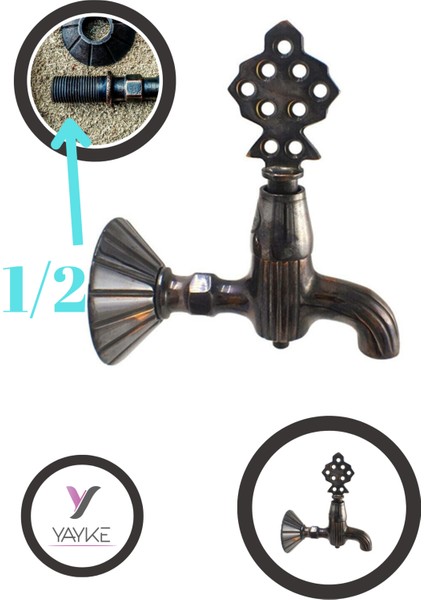 Eskitme Osmanlı Hamam Musluğu (Duvara Monte)