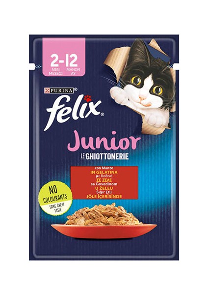 Junior Sığır Etli Yavru Kedi Pouch 12X85 gr