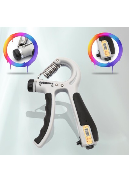 Gri 5-60 kg Ayarlanabilir El Yay Hand Trainer - Ayarlanabilir El Yayı El Yayı