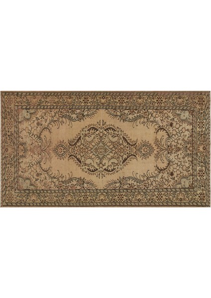 Eskitme Vintage El Dokuma Halı %100 Yün 158 x 292 cm 8740