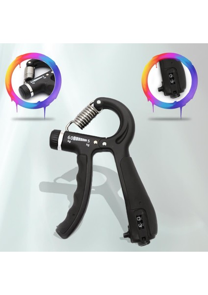 Siyah 5-60 kg Ayarlanabilir El Yay Hand Trainer - Ayarlanabilir El Yayı El Yayı