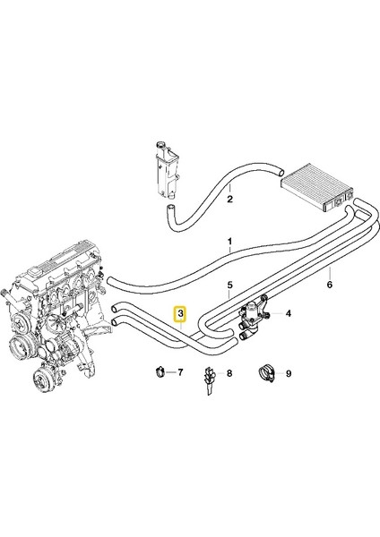 Bmw Uyumlu E46 M43 Motor Kalorifer Hortumu 64218377783 modelleri