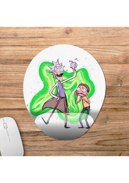 Rick And Morty Bilek Destekli Mousepad Model - 7 Oval