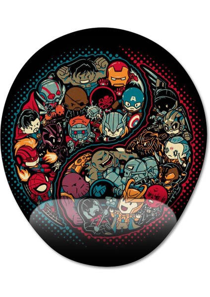 Marvel Avengers Chibi Bilek Destekli Mousepad Model - 1 Oval