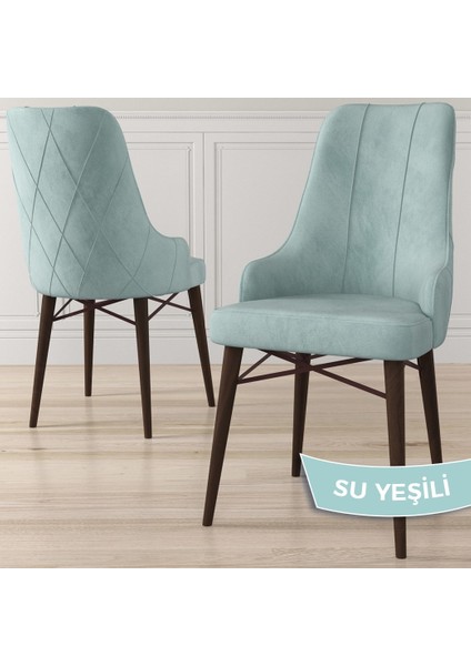 Concept Lia Serisi, 80X132 Açılabilir Mutfak Masa Takımı, Beyaz Masa Ceviz Ayak 4 Sandalye