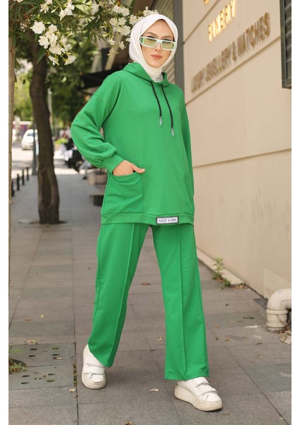 Yeşil Önü Etiketli İki İplik Tesettür Takım fiyatları