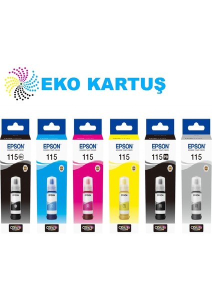 Epson 115 Ecotank Serisi 6'lı Mürekkep Seti
