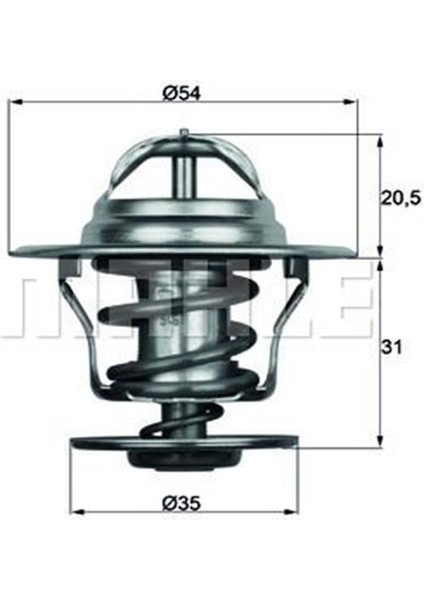 TX1587D Termostat (87°) A3 A4 A6 Bora Caddy Iı Golf Jetta Iı Passat Polo T4 T5 Octavia Cordoba Ibiza Fabia 032121113 044121113 (WA475518)