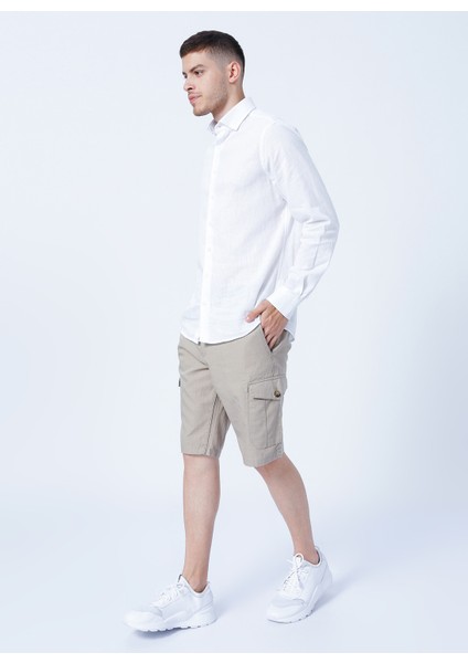 Slim Fit Bej Erkek Şort 222 Lcm 221008 Man 1 Bej