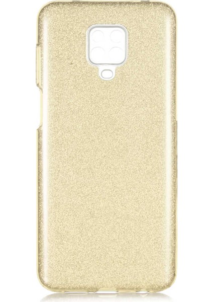 Xiaomi Redmi Note 9 Pro Kılıf Simli Parlak Silikon- Gold