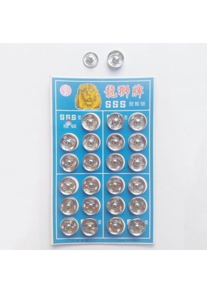 Çıtçıt Düğme Gümüş Renk 24 Adet - 14.0mm