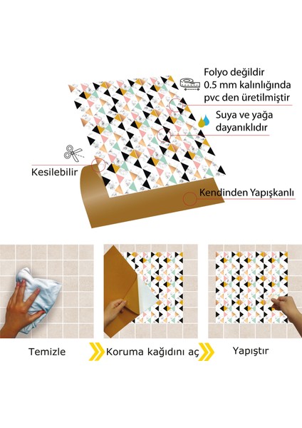 Kendinden Yapışkanlı Unicorn Desenli Pvc Karo 30x30 cm 4 Adet 0,36 M2