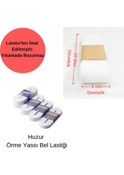 Beyaz Don Lastiği 2 cm Yassı Bel Paça Lastik Maske Lastiği