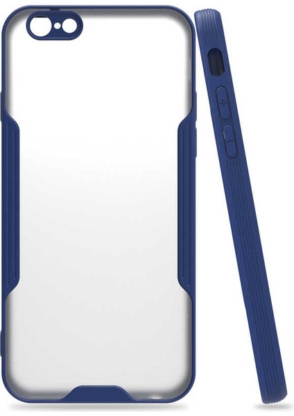 Apple iPhone 6 Kılıf Arkası Mat Kamera Korumalı Silikon - Lacivert