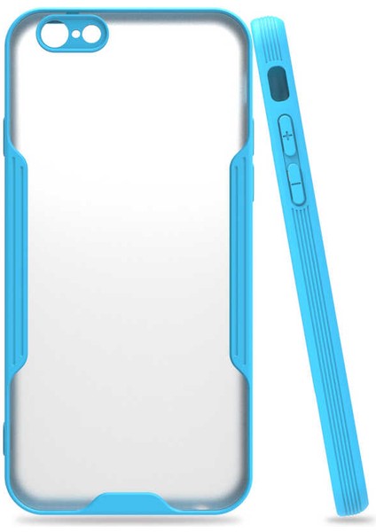 Apple iPhone 6 Kılıf Arkası Mat Kamera Korumalı Silikon - Mavi