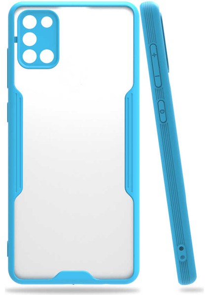 Galaxy A31 Kılıf Arkası Mat Kamera Korumalı Silikon - Mavi