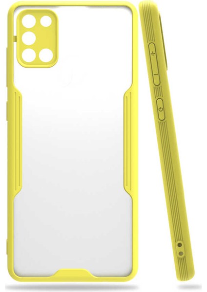 Galaxy A31 Kılıf Arkası Mat Kamera Korumalı Silikon - Sarı