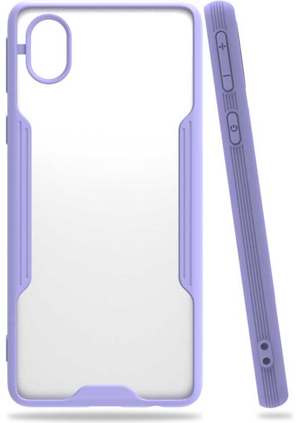 Galaxy A01 Core Kılıf Arkası Mat Kamera Korumalı Silikon - Mor