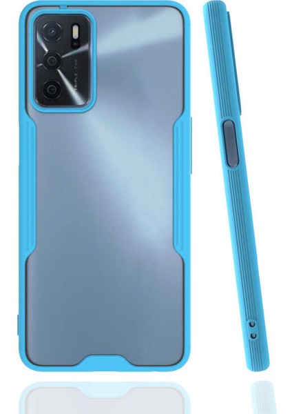 Oppo A16 Kılıf Arkası Mat Kamera Korumalı Silikon - Mavi