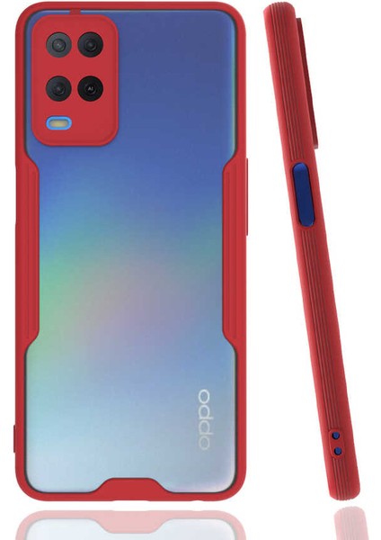 Oppo A54 4g Kılıf Arkası Mat Kamera Korumalı Silikon - Kırmızı