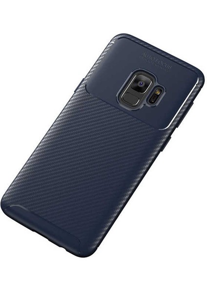 Galaxy S9 Kılıf Karbon Dokulu Silikon - Lacivert