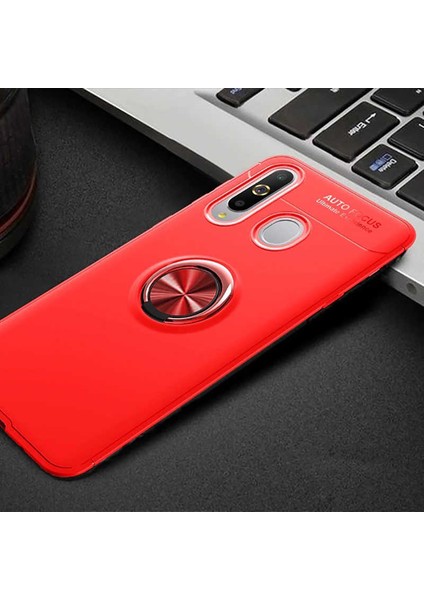 Galaxy A20S Kılıf Yüzüklü Silikon Range - Kırmızı