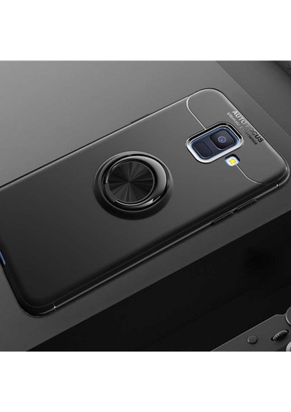 Galaxy A6 2018 Kılıf Yüzüklü Silikon Range - Siyah