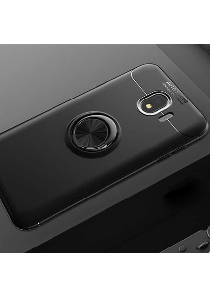 Galaxy J4 Kılıf Yüzüklü Silikon Range - Siyah