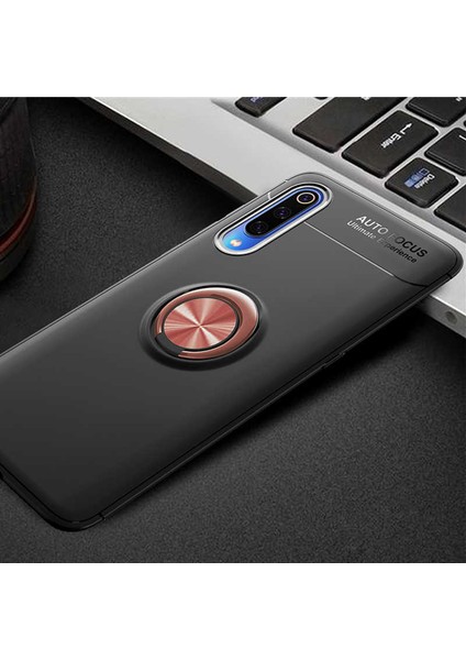 Galaxy A70 Kılıf Yüzüklü Silikon Range - Siyah-Rose Gold