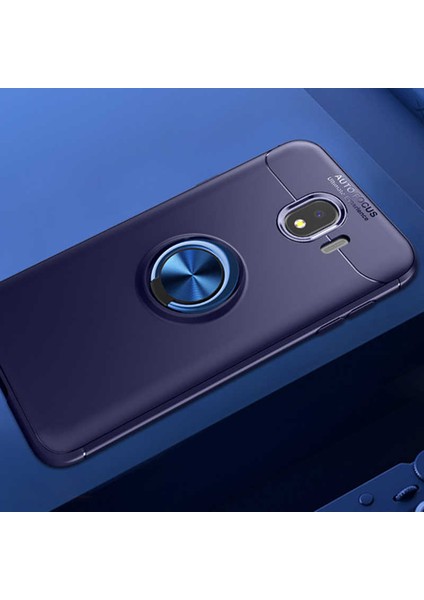 Galaxy J4 Kılıf Yüzüklü Silikon Range - Mavi