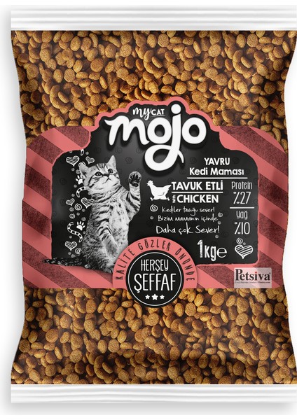 My Cat Mycat Mojo Black Tavuk Etli Yavru Kedi Maması 1kg