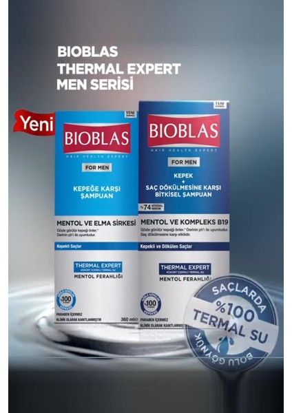 For Men Erkek Mentol&Elma Sirkesi Ve Kompleks B19 Şampuan 360 Ml X 2 Adet